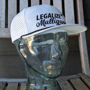 NWOT Legalize Mulligans Golf Tech Hat White Black One Size Preppy Breathable